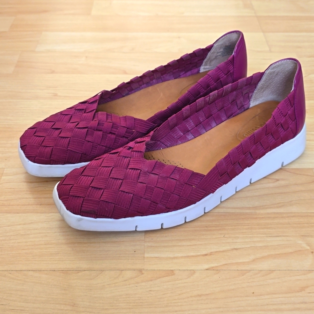 Corso Como Illana Woven Elastic Wedge Slip-Ons Acai Berry Size 9
